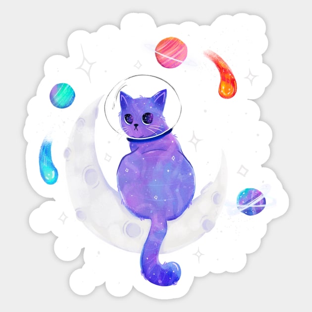 Space Cat Sticker by Khatii